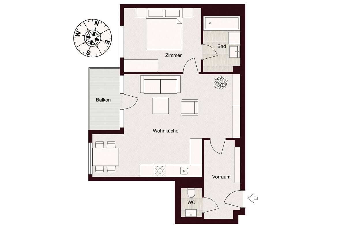 Rorula - Sicheres Investment ohne Verwaltungsaufwand – vermietet, mietenpoolgesichert und in Top-Lage der Brigittenau | Augarten um die Ecke | Fußläufig U2, U4 & U6 - Immobilienmakler in Oberösterreich grundriss 2d